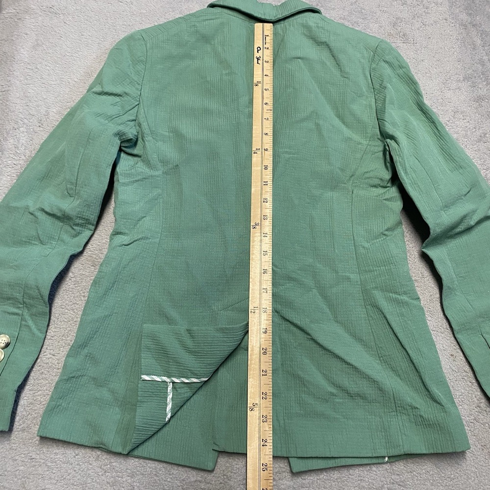 Veronica Beard Emsley Jacket Size 2 Agate Green Blazer Linen Blend Textured - Picture 5 of 11